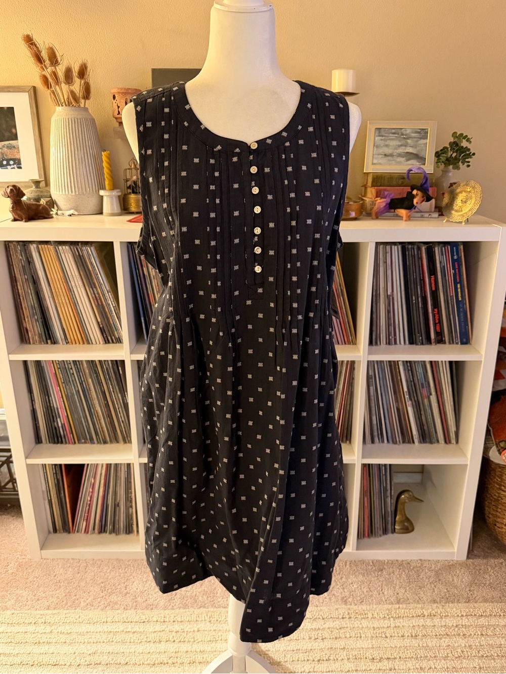 NWT Size Large Lucky Brand Cotton Pintuck Mini Dress